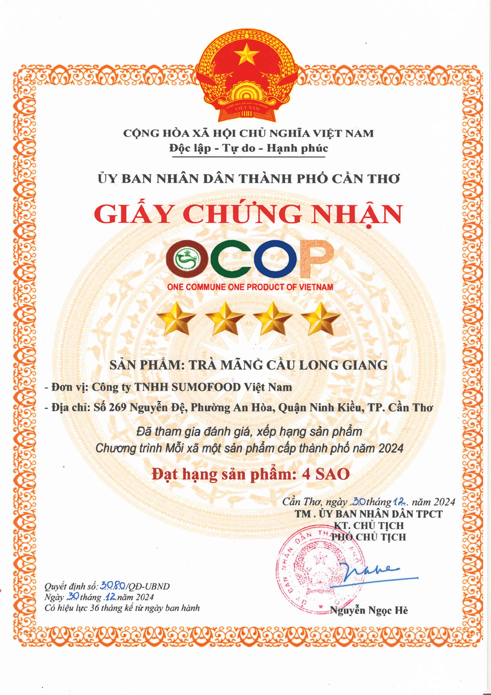 OCOP 4 sao